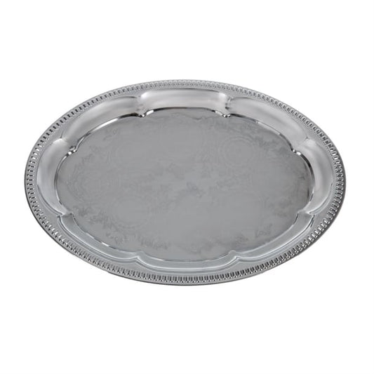APS Chrome-Plated Stainless Steel Oval Tea Tray 300mm t765