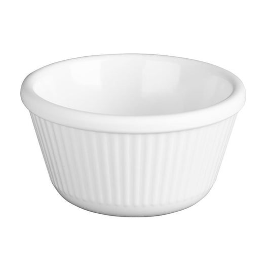 Olympia Kristallon Melamine Fluted Ramekins White 89mm (12 Pack) t839