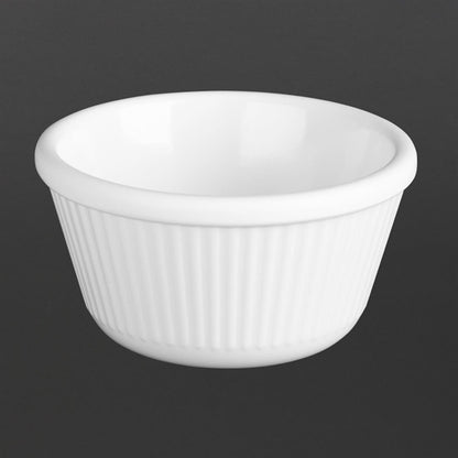 Olympia Kristallon Melamine Fluted Ramekins White 89mm (12 Pack) t839