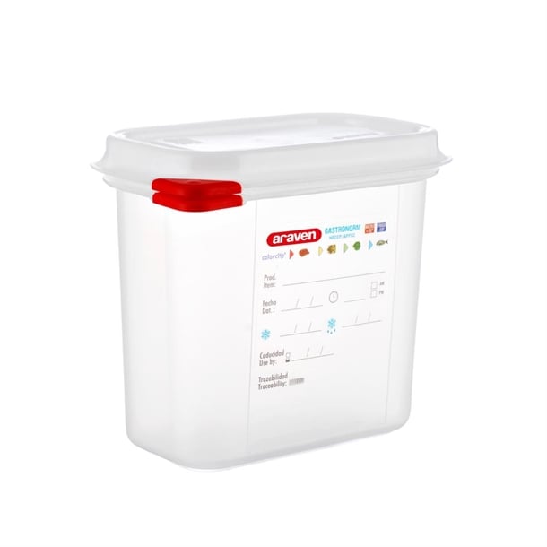 Araven Polypropylene 1/9 Gastronorm Food Storage Container 1.5Ltr (4 Pack) t983