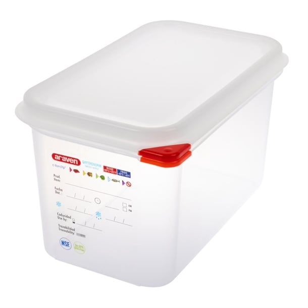 Araven Polypropylene 1/4 Gastronorm Food Containers 4.3Ltr (4 Pack) t985