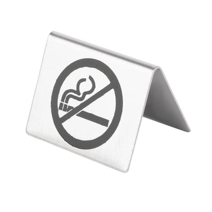 Olympia Brushed Steel No Smoking Table Sign u044