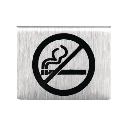 Olympia Brushed Steel No Smoking Table Sign u044