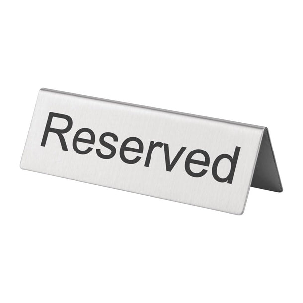 Olympia Brushed Steel Reserved Table Sign (10 Pack) u051