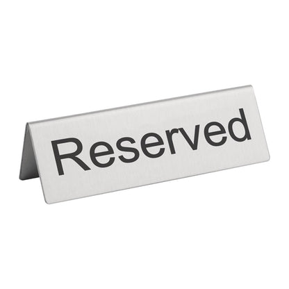 Olympia Brushed Steel Reserved Table Sign (10 Pack) u051