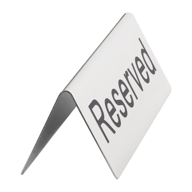 Olympia Brushed Steel Reserved Table Sign (10 Pack) u051