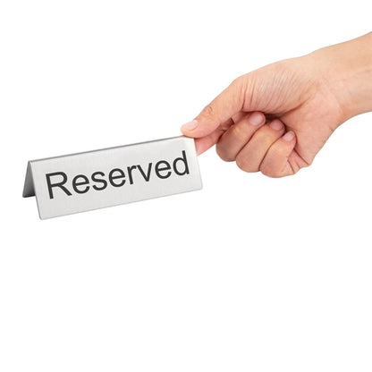 Olympia Brushed Steel Reserved Table Sign (10 Pack) u051