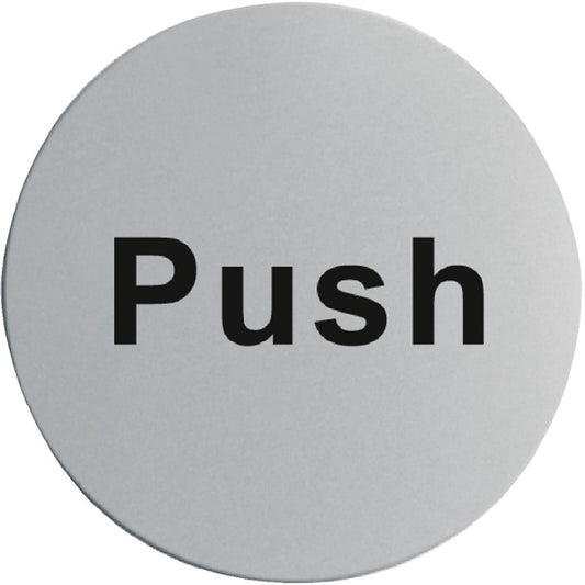 Stainless Steel Door Sign - Push u063