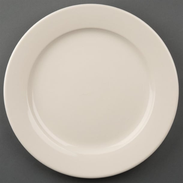 Olympia Ivory Wide Rimmed Plates 250mm (12 pack) u121