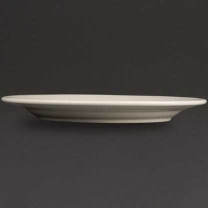 Olympia Ivory Wide Rimmed Plates 250mm (12 pack) u121