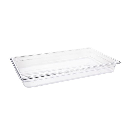 Vogue Polycarbonate 1/1 Gastronorm Container 65mm Clear u224