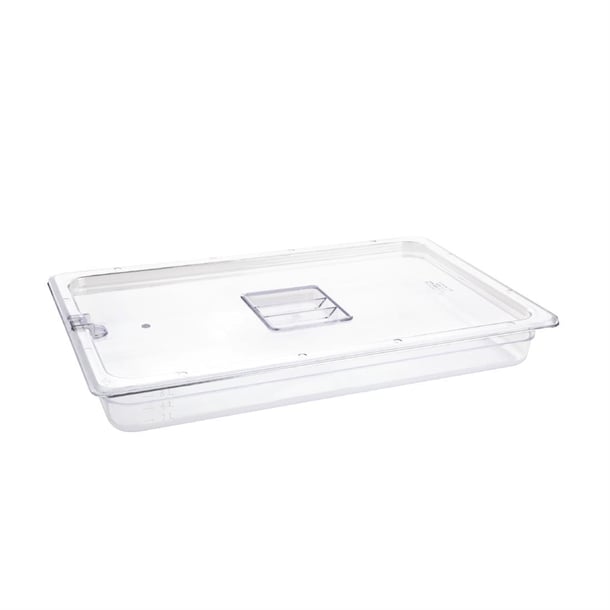 Vogue Polycarbonate 1/1 Gastronorm Container 65mm Clear u224