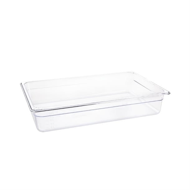 Vogue Polycarbonate 1/1 Gastronorm Container 100mm Clear u225