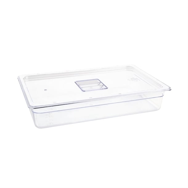 Vogue Polycarbonate 1/1 Gastronorm Container 100mm Clear u225
