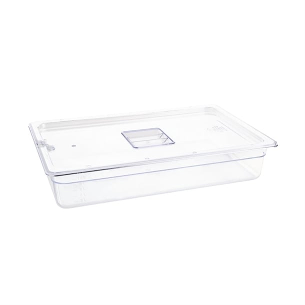 Vogue Polycarbonate 1/1 Gastronorm Container 100mm Clear u225