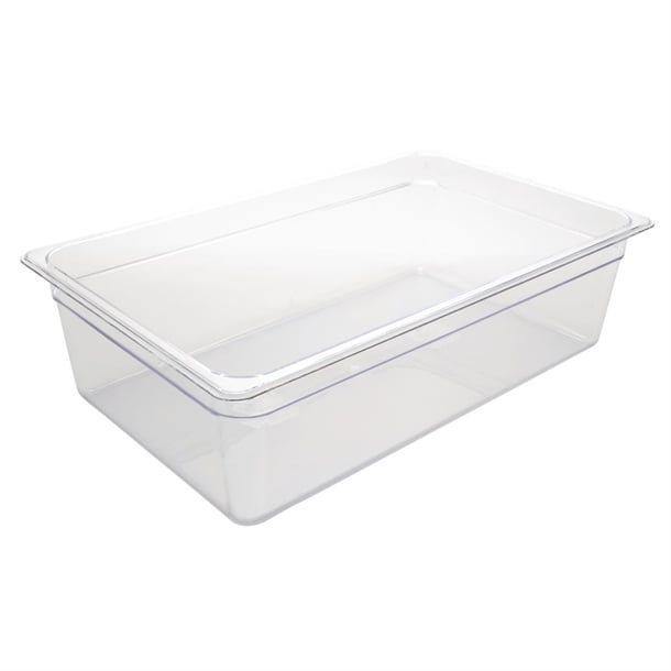 Vogue Polycarbonate 1/1 Gastronorm Container 150mm Clear u226