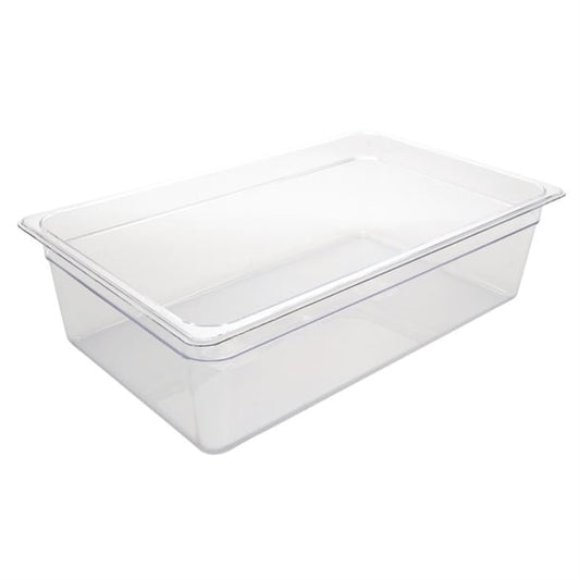 Vogue Polycarbonate 1/1 Gastronorm Container 150mm Clear u226