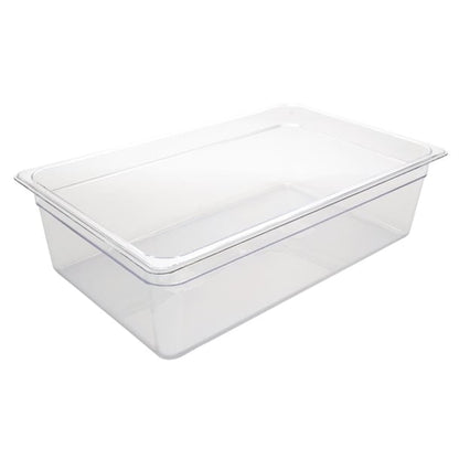 Vogue Polycarbonate 1/1 Gastronorm Container 150mm Clear u226