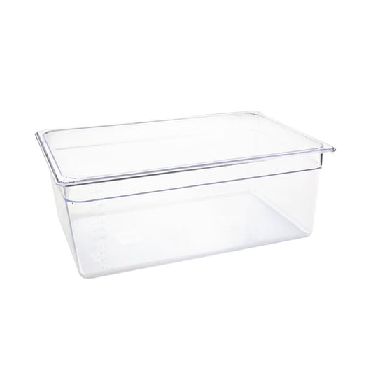 Vogue Polycarbonate 1/1 Gastronorm Container 200mm Clear u227