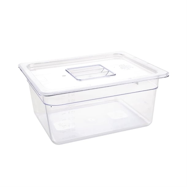 Vogue Polycarbonate 1/2 Gastronorm Container 150mm Clear u230