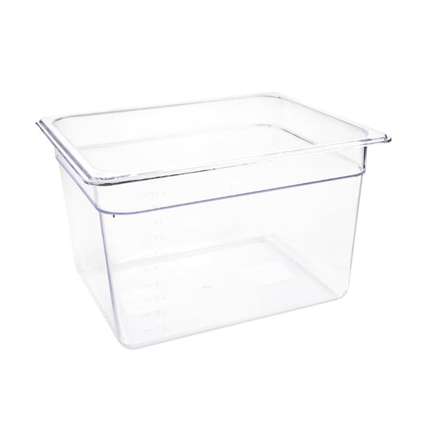 Vogue Polycarbonate 1/2 Gastronorm Container 200mm Clear u231
