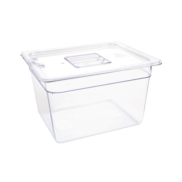 Vogue Polycarbonate 1/2 Gastronorm Container 200mm Clear u231