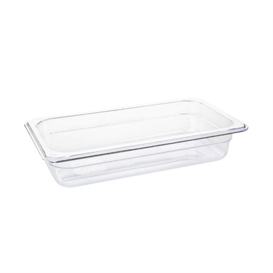 Vogue Polycarbonate 1/3 Gastronorm Container 65mm Clear u232