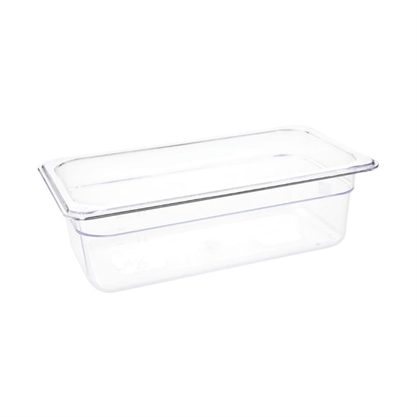 Vogue Polycarbonate 1/3 Gastronorm Container 100mm Clear u233
