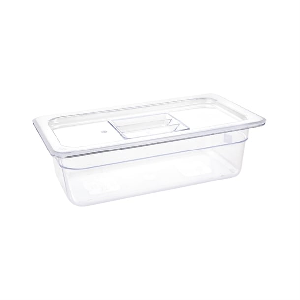 Vogue Polycarbonate 1/3 Gastronorm Container 100mm Clear u233