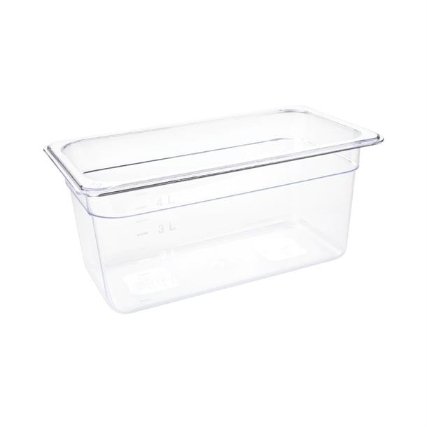 Vogue Polycarbonate 1/3 Gastronorm Container 150mm Clear u234