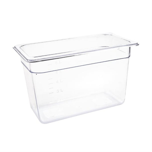 Vogue Polycarbonate 1/3 Gastronorm Container 200mm Clear u235