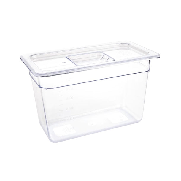 Vogue Polycarbonate 1/3 Gastronorm Container 200mm Clear u235
