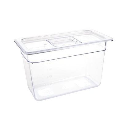 Vogue Polycarbonate 1/3 Gastronorm Container 200mm Clear u235