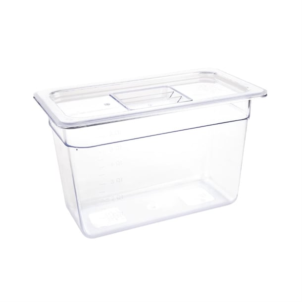 Vogue Polycarbonate 1/3 Gastronorm Container 200mm Clear u235