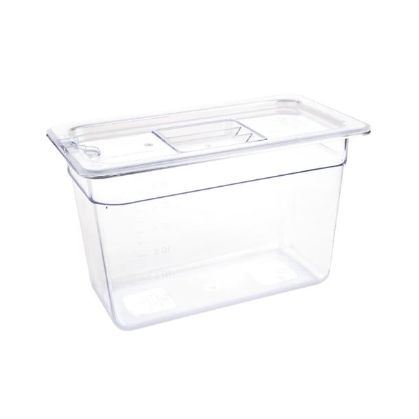 Vogue Polycarbonate 1/3 Gastronorm Container 200mm Clear u235