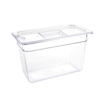Vogue Polycarbonate 1/3 Gastronorm Container 200mm Clear u235