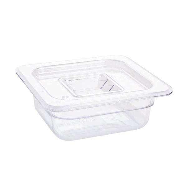 Vogue Polycarbonate 1/6 Gastronorm Container 65mm Clear u239