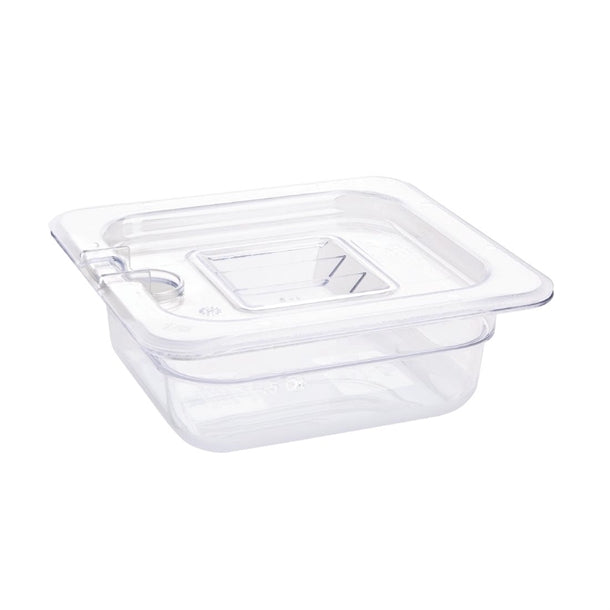 Vogue Polycarbonate 1/6 Gastronorm Container 65mm Clear u239