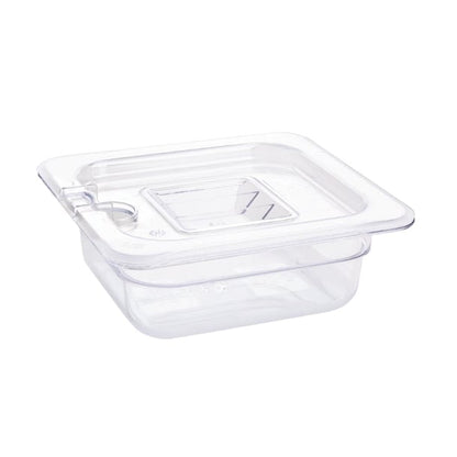 Vogue Polycarbonate 1/6 Gastronorm Container 65mm Clear u239