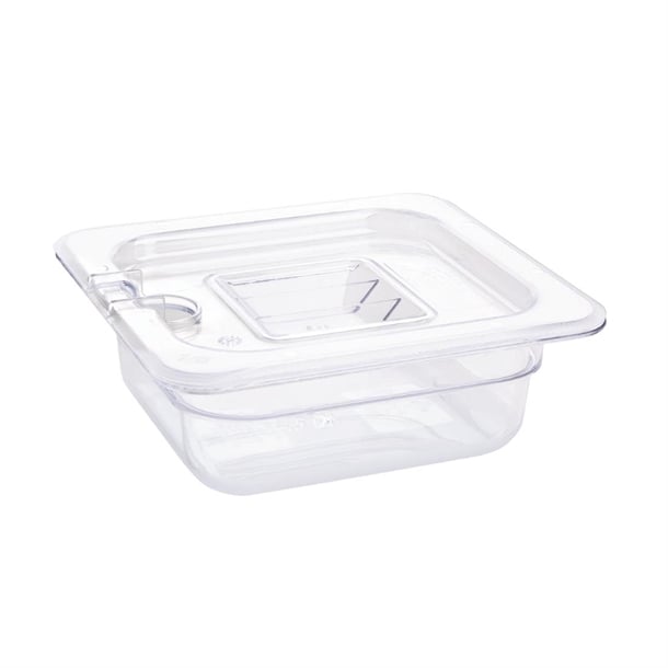 Vogue Polycarbonate 1/6 Gastronorm Container 65mm Clear u239