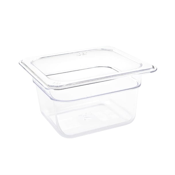 Vogue Polycarbonate 1/6 Gastronorm Container 100mm Clear u240