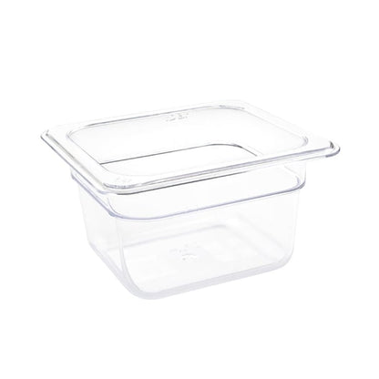 Vogue Polycarbonate 1/6 Gastronorm Container 100mm Clear u240