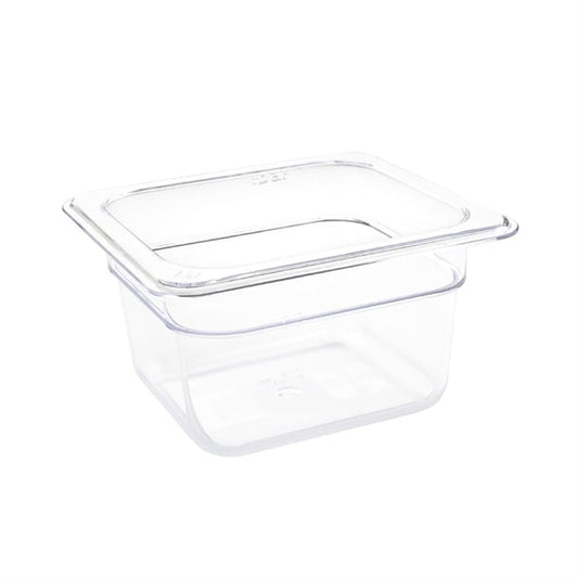 Vogue Polycarbonate 1/6 Gastronorm Container 100mm Clear u240