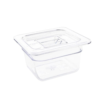Vogue Polycarbonate 1/6 Gastronorm Container 100mm Clear u240