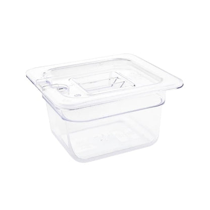 Vogue Polycarbonate 1/6 Gastronorm Container 100mm Clear u240