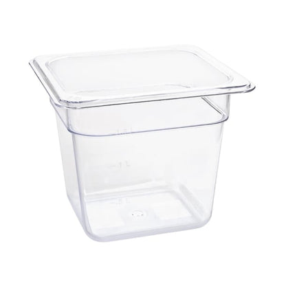 Vogue Polycarbonate 1/6 Gastronorm Container 150mm Clear u241