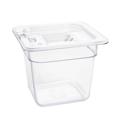 Vogue Polycarbonate 1/6 Gastronorm Container 150mm Clear u241