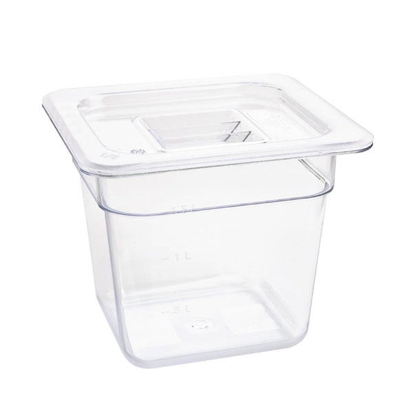 Vogue Polycarbonate 1/6 Gastronorm Container 150mm Clear u241