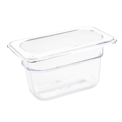 Vogue Polycarbonate 1/9 Gastronorm Container 100mm Clear u243