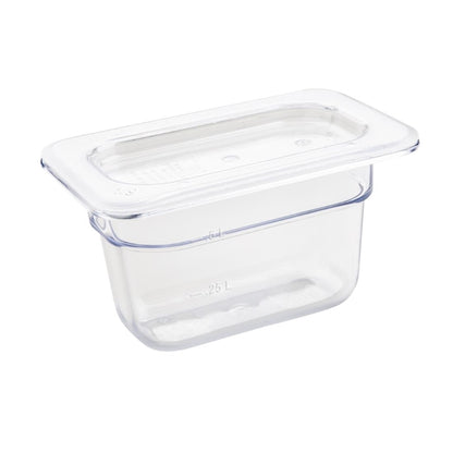 Vogue Polycarbonate 1/9 Gastronorm Container 100mm Clear u243